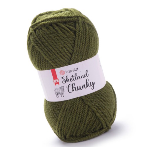 YarnArt Shetland Chunky 637 Ciemny Oliwkowy (100gr/150mt)