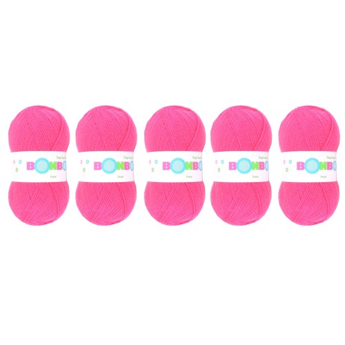 Nako BonBon Ince 98240 Intensywny Róż - Pakiet 5 x (100gr/300mt)