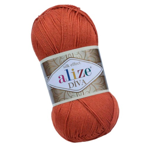 Alize Diva 36 Ceglasty Efekt Jedwabiu (100gr/350mt)