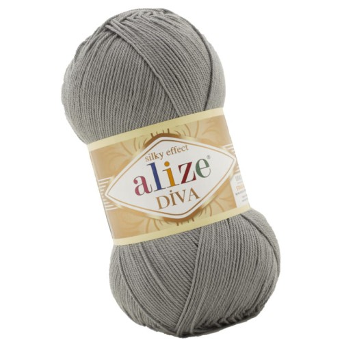 Alize Diva 87 Szary Efekt Jedwabiu (100gr/350mt)