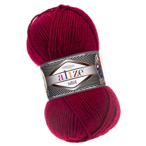 Alize Superlana Midi 390 Wiśniowy (100gr/170mt)