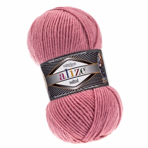 Alize Superlana Midi 204 Ciemny Różowy (100gr/170mt)