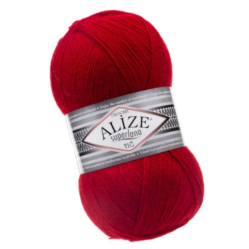 Alize Superlana Tig 56 Czerwony (100gr/570mt)