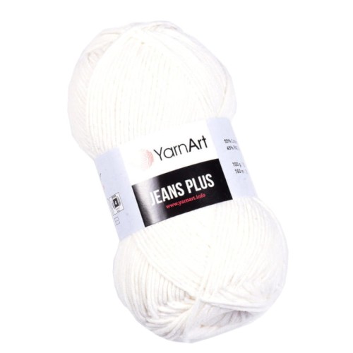 YarnArt Jeans Plus 01 Biały Cukrowy (100gr/160mt)