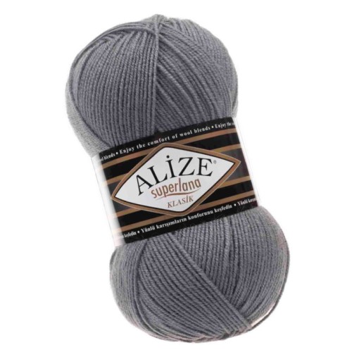 Alize Superlana Klasik 87 Ciemny Szary (100gr/280mt)