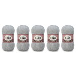 Nako Angora Luks 195 Popielaty - Pakiet 5 x (100gr/550mt)