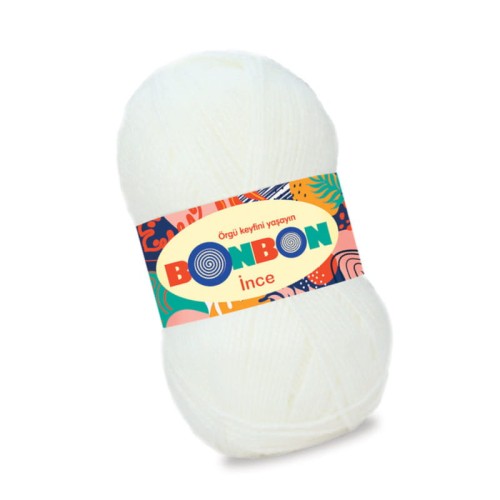 Nako BonBon Ince 98200 Biały (100gr/300mt)