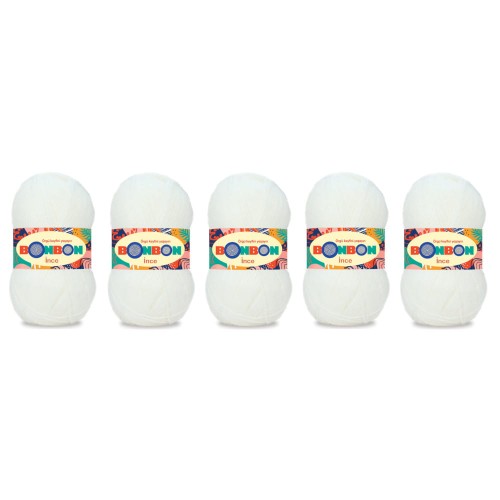 Nako BonBon Ince 98200 Biały - Pakiet 5 x (100gr/300mt)