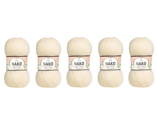 Nako Super Bebe 256 Kremowy - Pakiet 5 x (50gr/180mt)