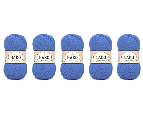 Nako Super Bebe 1256 Niebieski - Pakiet 5 x (50gr/180mt)