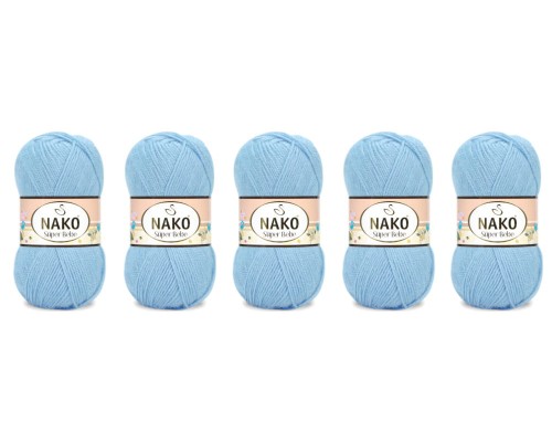 Nako Super Bebe 23070 Jasny Niebieski - Pakiet 5 x (50gr/180mt)