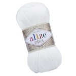 Alize Diva 55 Biały Efekt Jedwabiu (100gr/350mt)
