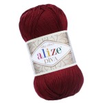 Alize Diva 57 Bordowy Efekt Jedwabiu (100gr/350mt)
