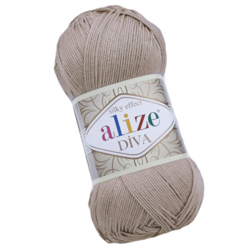 Alize Diva 167 Beżowy Efekt Jedwabiu (100gr/350mt)