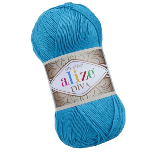 Alize Diva 245 Turkusowy Efekt Jedwabiu (100gr/350mt)