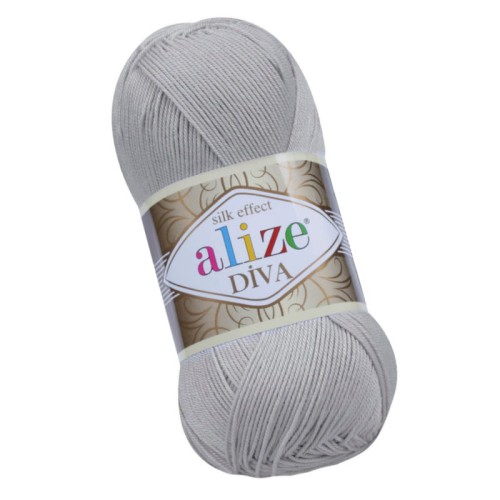 Alize Diva 355 Popielaty Efekt Jedwabiu (100gr/350mt)