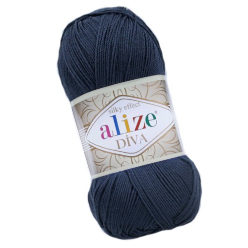 Alize Diva 361 Granatowy Efekt Jedwabiu (100gr/350mt)