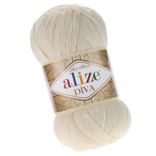 Alize Diva 383 Ecru Efekt Jedwabiu (100gr/350mt)
