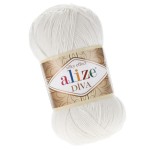 Alize Diva 450 Perłowy Efekt Jedwabiu (100gr/350mt)