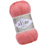 Alize Diva 619 Koralowy Pomarańcz Efekt Jedwabiu (100gr/350mt)