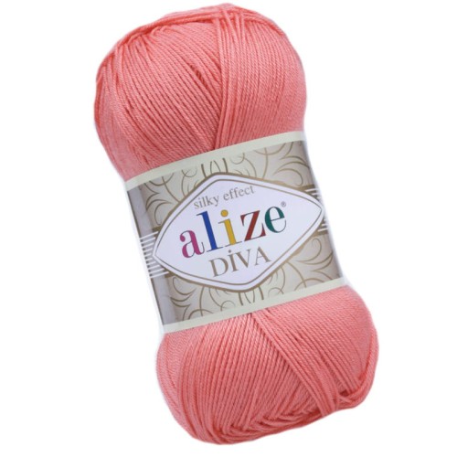 Alize Diva 619 Koralowy Pomarańcz Efekt Jedwabiu (100gr/350mt)