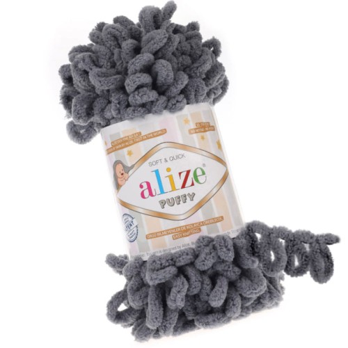 Alize Puffy 87 Ciemny Szary (100gr/9mt)