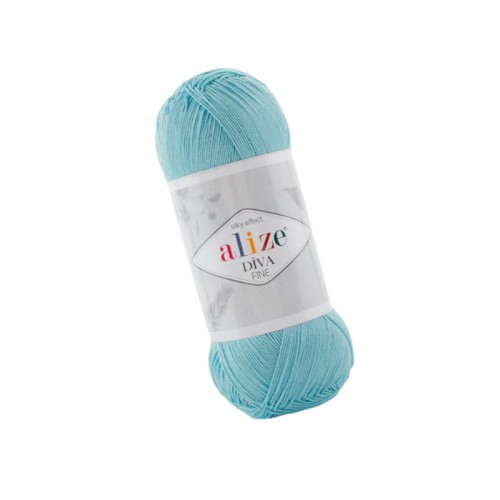 Alize Diva Fine 376 Błękitny Efekt Jedwabiu (100gr/600mt)