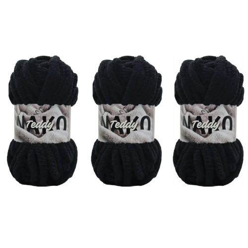 Nako Teddy 217 Czarny - Pakiet 3 x (200gr/22mt)