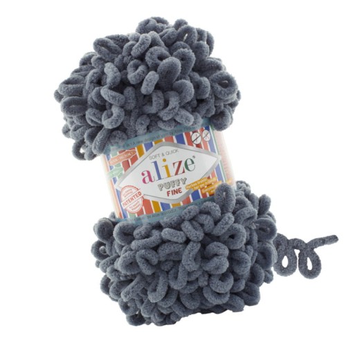 Alize Puffy Fine 87 Ciemny Szary (100gr/14,5mt)