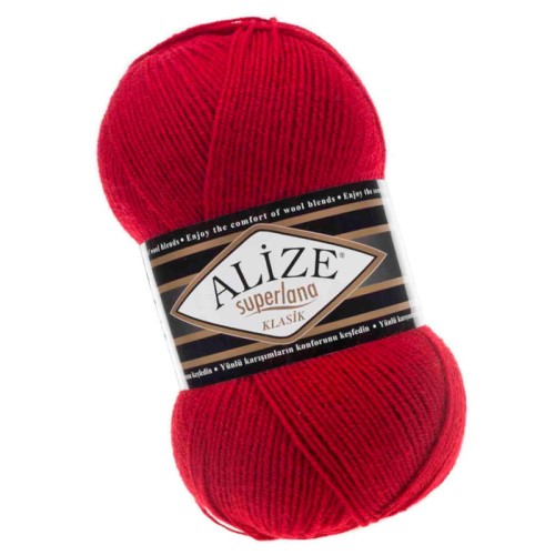 Alize Superlana Klasik 56 Czerwony (100gr/280mt)