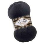 Alize Superlana Klasik 60 Czarny (100gr/280mt)