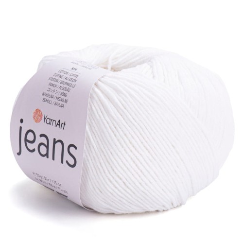 YarnArt Jeans 01 Biały Cukrowy (50gr/160mt)